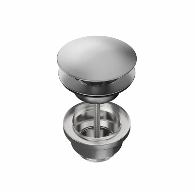 Донный клапан клик-клак для раковины, нержавеющая сталь Донный клапан клик-клак для раковины, нержавеющая сталь