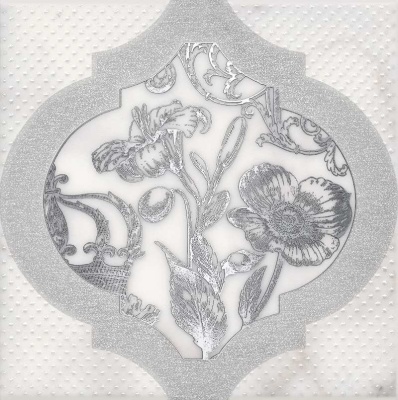 Керамический декор 15x15x0,69 Фрагонар белый глянцевый