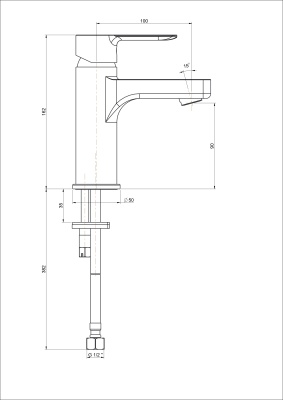 Смеситель SONATA для раковины без донного клапана, матовый черный