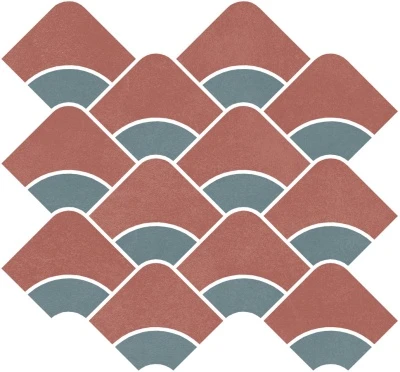 Декор Таделакт наборный красный, бирюзовый матовый обрезной 30x28x0,9 Декор Таделакт наборный красный, бирюзовый матовый обрезной 30x28x0,9