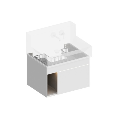 Тумба LOGICA M подвесная 2 выдвижных ящика 65, белоснежный