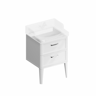 Тумба POMPEI напольная с 2 ящиками 60, белая глянцевая Тумба POMPEI напольная с 2 ящиками 60, белая глянцевая