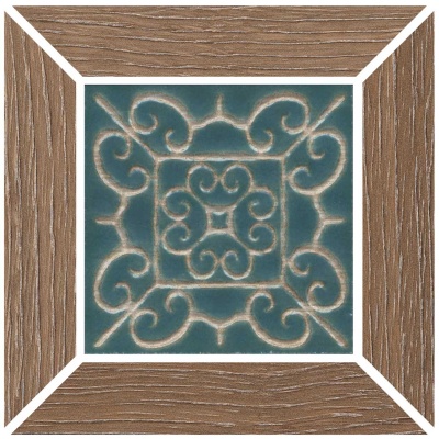 Декор Тровазо наборный коричневый светлый матовый 13x13x0,9