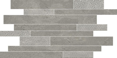 Декор Ламелла серый мозаичный 50,2x25x0,95