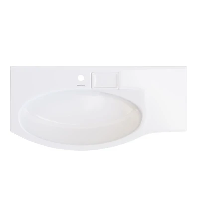 Раковина RIVA мебельная левая с крепежом 100, белая глянцевая Раковина RIVA мебельная левая с крепежом 100, белая глянцевая