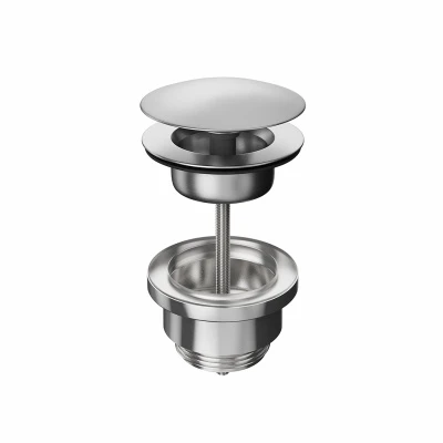 Донный клапан клик-клак для раковины, нержавеющая сталь Донный клапан клик-клак для раковины, нержавеющая сталь