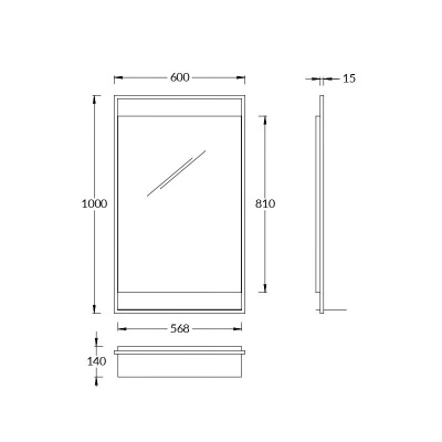 Зеркало PLAZA Next 60, черное матовое Зеркало PLAZA Next 60, черное матовое