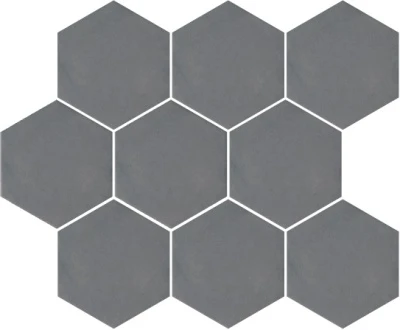 Тюрен серый темный матовый из 9 частей 12x10,4x0,7