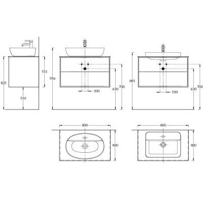 Тумба PLAZA Modern подвесная с ящиками 80, белая глянцевая Тумба PLAZA Modern подвесная с ящиками 80, белая глянцевая