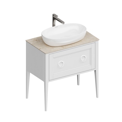 Тумба PLAZA Classic NEO напольная 1+1 ящик 80, белая матовая Тумба PLAZA Classic NEO напольная 1+1 ящик 80, белая матовая