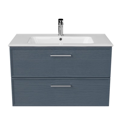 Тумба PIANO Classic подвесная 85 см, 2 ящика, ясень синий матовый Тумба PIANO Classic подвесная 85 см, 2 ящика, ясень синий матовый