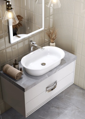 Раковина CANALETTO накладная 65, белая глянцевая Раковина CANALETTO накладная 65, белая глянцевая