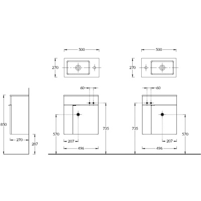 Тумба LATO подвесная с дверцей 50, белая глянцевая Тумба LATO подвесная с дверцей 50, белая глянцевая