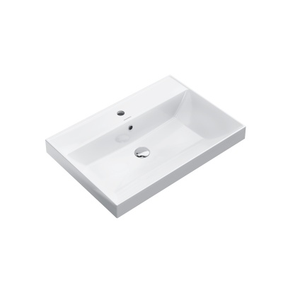 Раковина CUBO подвесная/мебельная 70, белая глянцевая