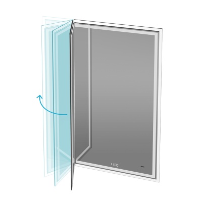 Зеркало TECNO M 65 с поворотной дверцей, подсветкой и функцией антизапотевание, белое