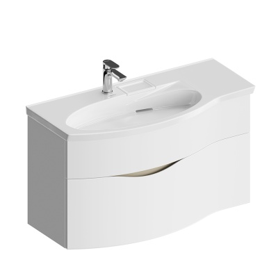 Тумба RIVA 100 см левая, белая матовая Тумба RIVA 100 см левая, белая матовая