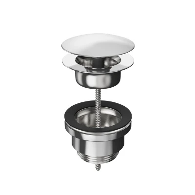 Донный клапан клик-клак для раковины, хром Донный клапан клик-клак для раковины, хром